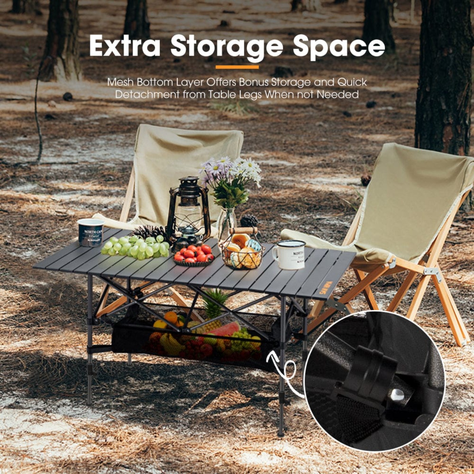 SAN HIMA Folding Camping Table – Adjustable Aluminium Outdoor Desk