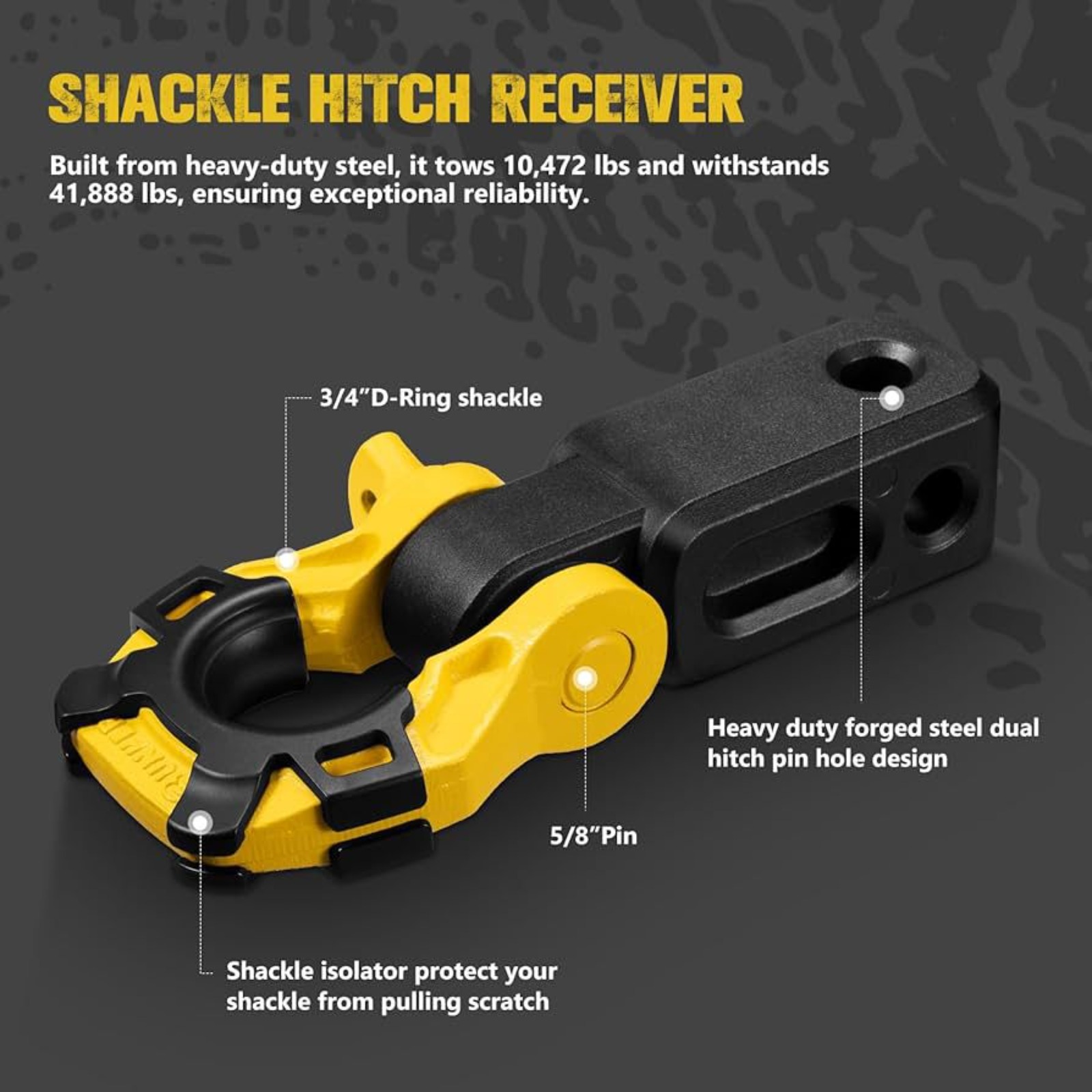 BUNKER INDUST 1"×30ft Kinetic Recovery Rope + 2 Soft Shackles + Recovery Ring + Shackle Hitch Receiver + Winch Dampener + Gloves + Carry Bag