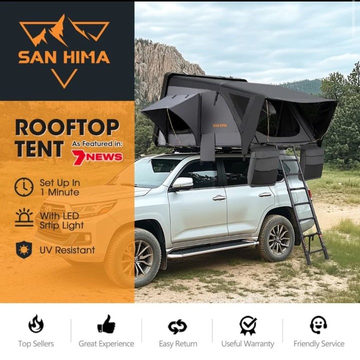 San Hima Jervis Rooftop Tent Hardshell w/ Ladder Camping Waterproof