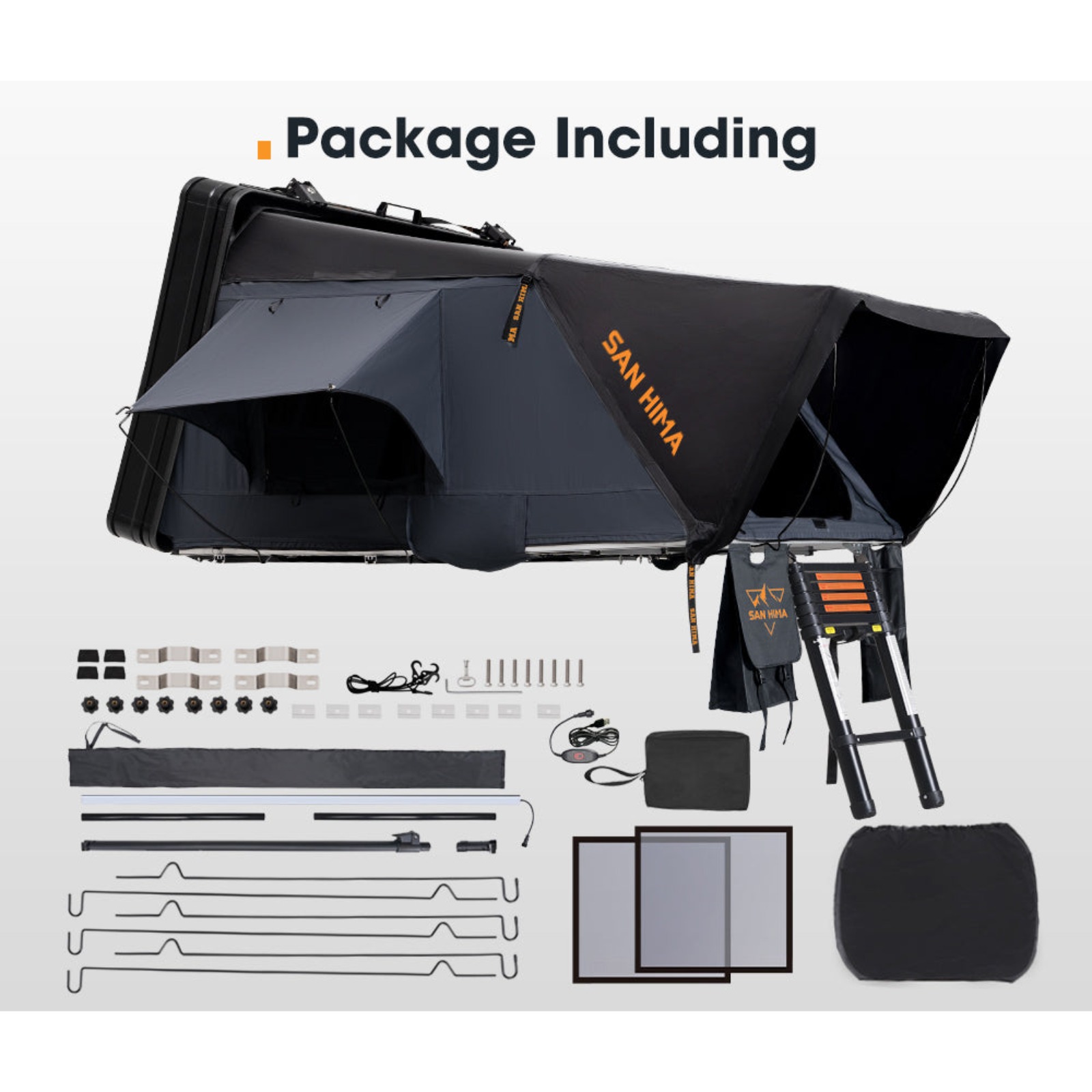SAN HIMA Jervis Pro Rooftop Tent Hardshell Side Opening With Ladder 4WD Camping