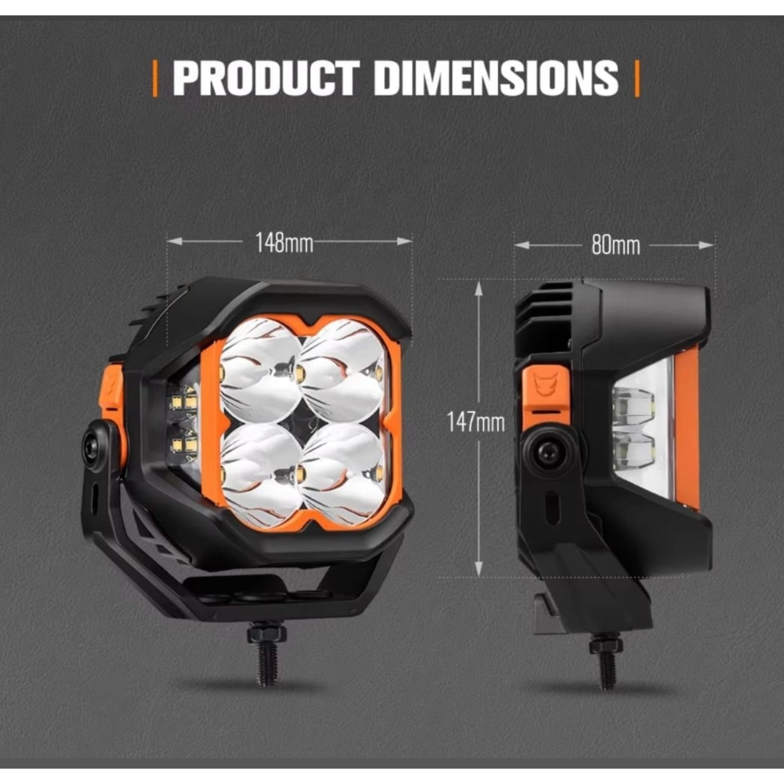 LIGHTFOX 5″ POD LIGHTS (Pair) — 7,225 Lumens Each | 1 Lux @ 369 m