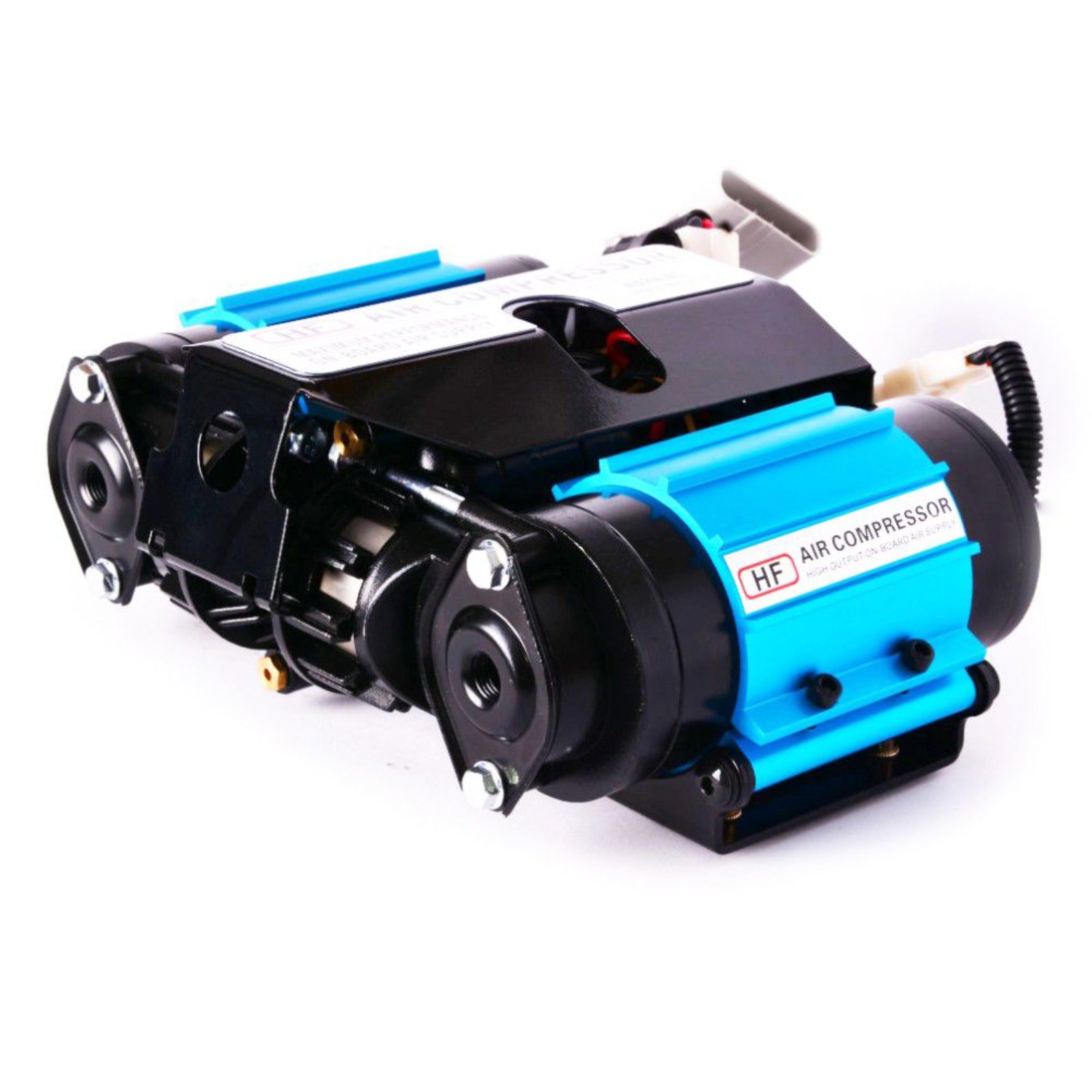 HF Twin-Piston 12V Onboard Air Compressor + Complete Piping Kit