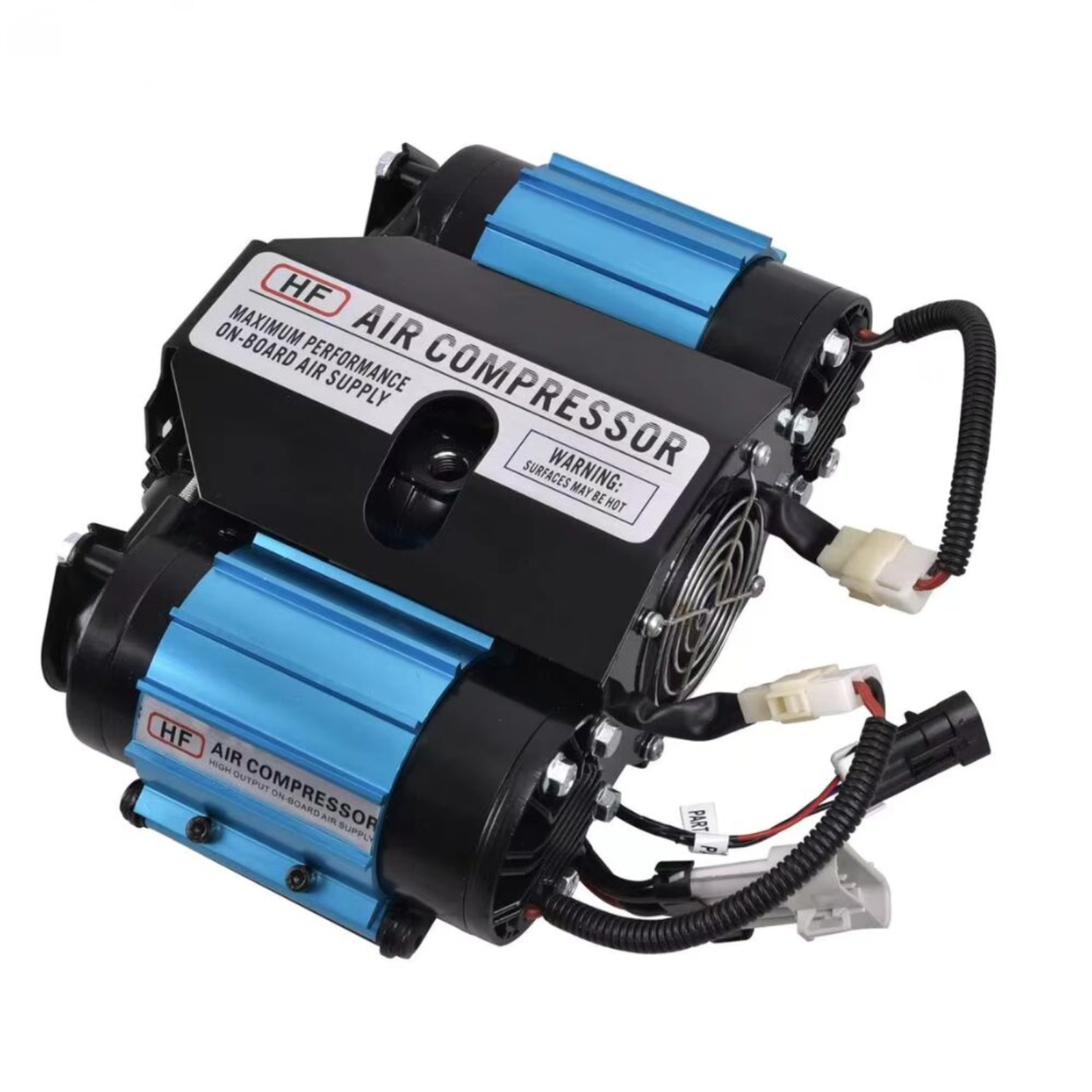 HF Twin-Piston 12V Onboard Air Compressor + Complete Piping Kit