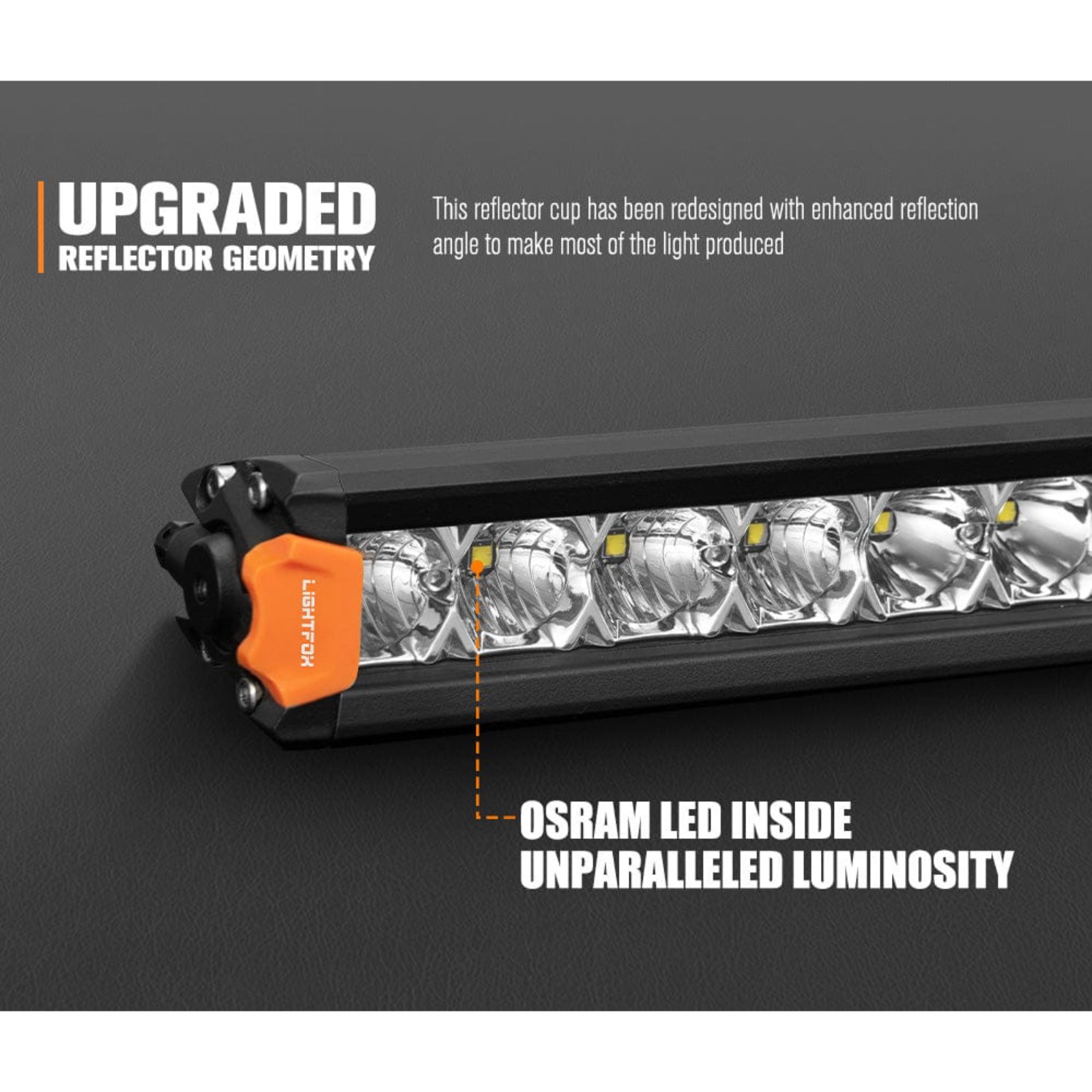 LIGHTFOX Vega Series 20″ LED Light Bar 12,580 Lumens 1lux @453m