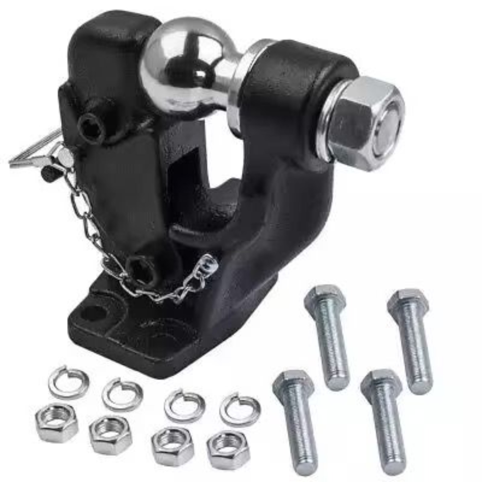Heavy-Duty Combination Pintle Hook & Tow Ball Hitch