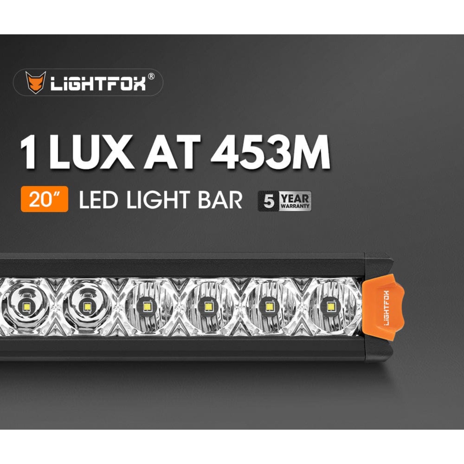 LIGHTFOX Vega Series 20″ LED Light Bar 12,580 Lumens 1lux @453m
