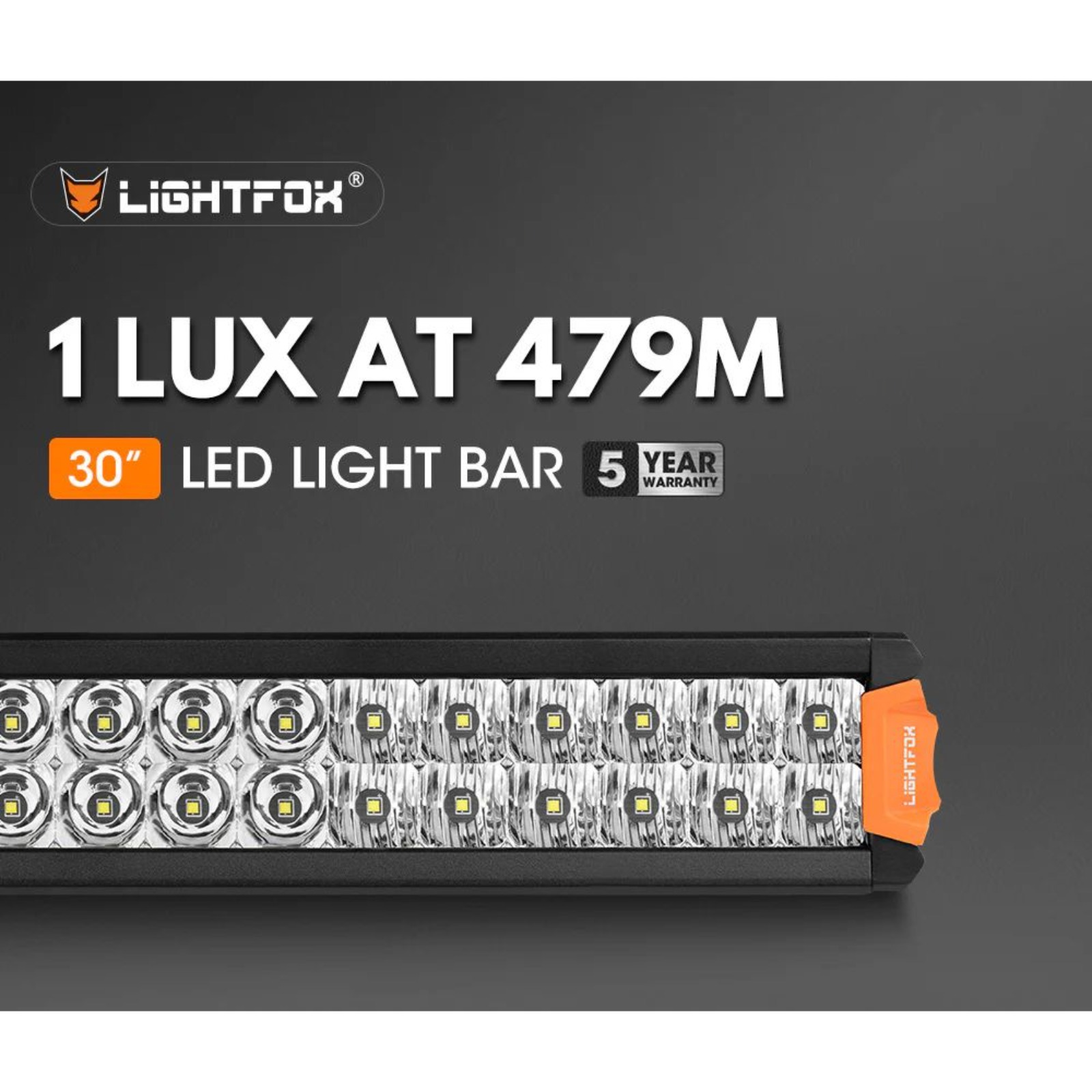 LIGHTFOX Rigel Series 30″ LED Light Bar 14300 Lumens 1 Lux @ 479m