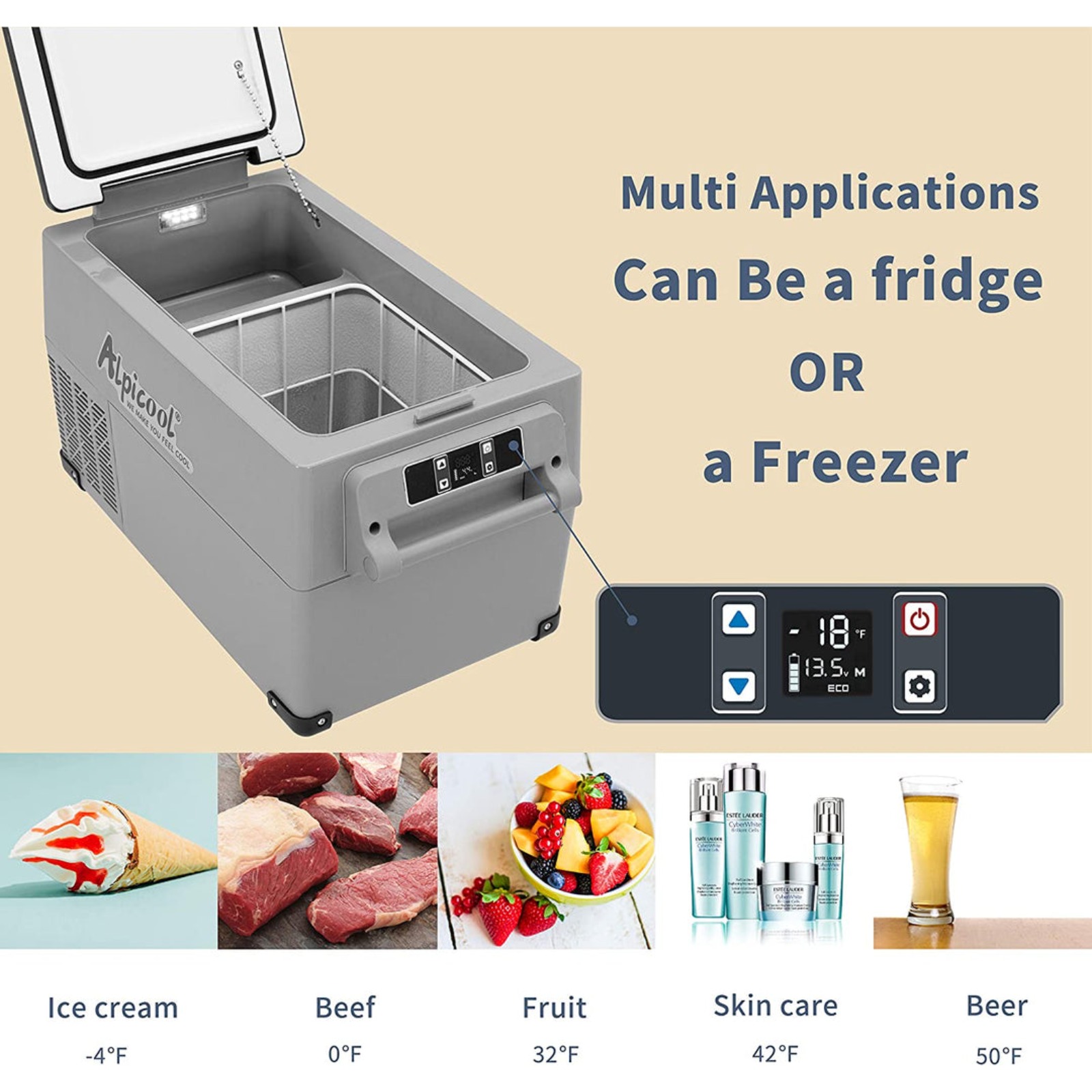 Alpicool CF35 Portable Fridge Freezer — 35L | -20°C to 20°C