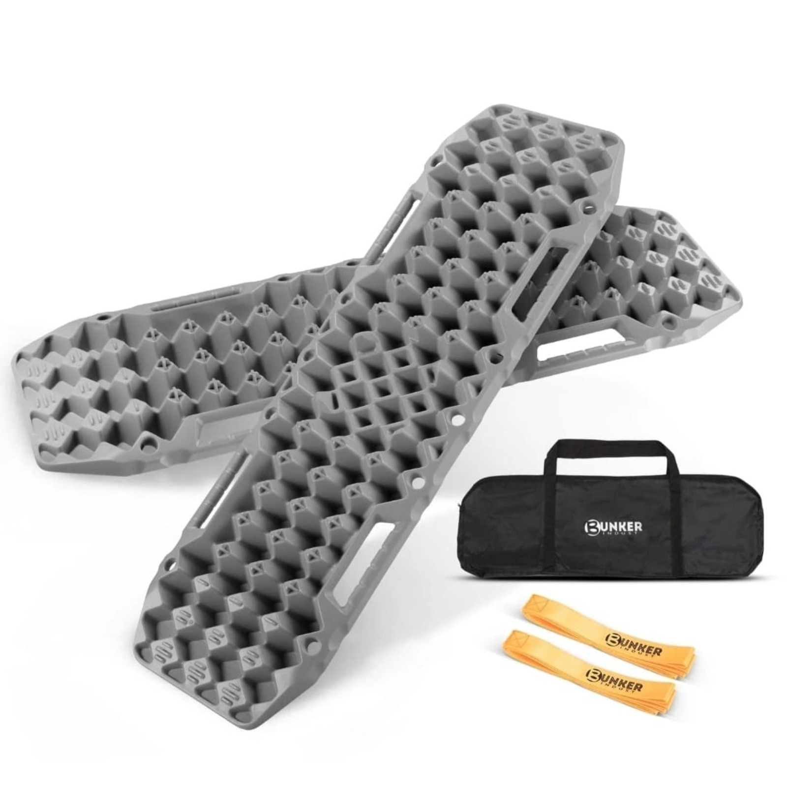 BUNKER INDUST Gen 7th Traction Boards with Jack Base - Pair Offroad Recovery Tracks for 4x4, Truck Tires - Sand, Mud, Ramps