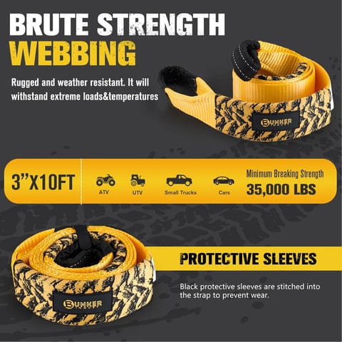 BUNKER INDUST 3″ × 10 ft Tree Saver Winch Strap – 35,000 lb (15,875 kg) Capacity KES 5,870