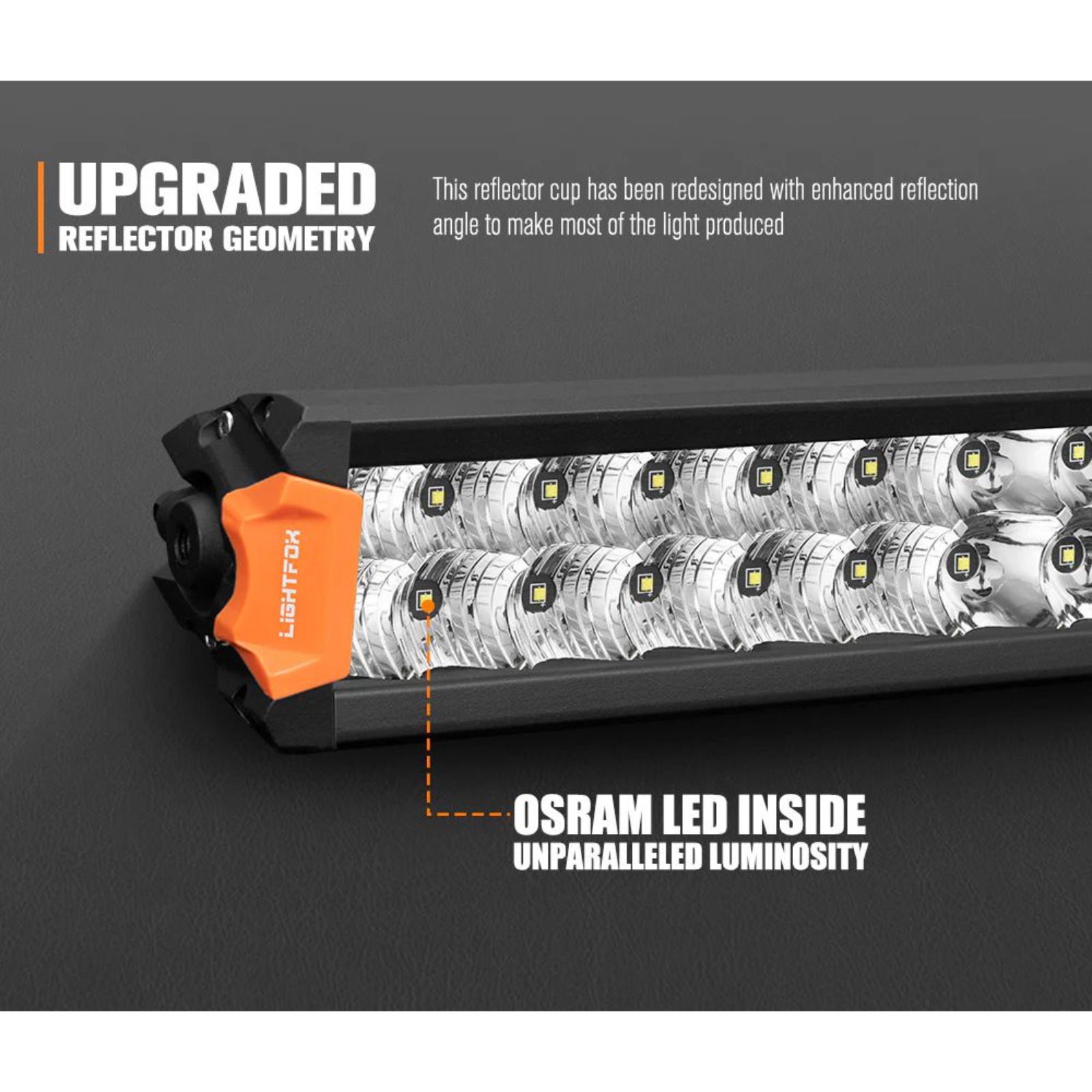 LIGHTFOX Rigel Series 30″ LED Light Bar 14300 Lumens 1 Lux @ 479m