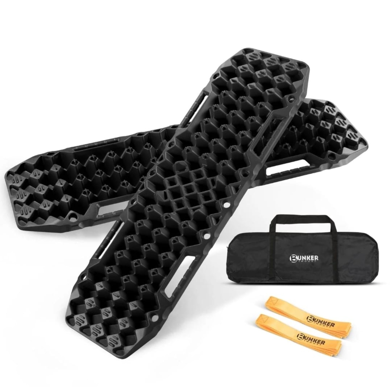 BUNKER INDUST Gen 7th Traction Boards with Jack Base - Pair Offroad Recovery Tracks for 4x4, Truck Tires - Sand, Mud, Ramps