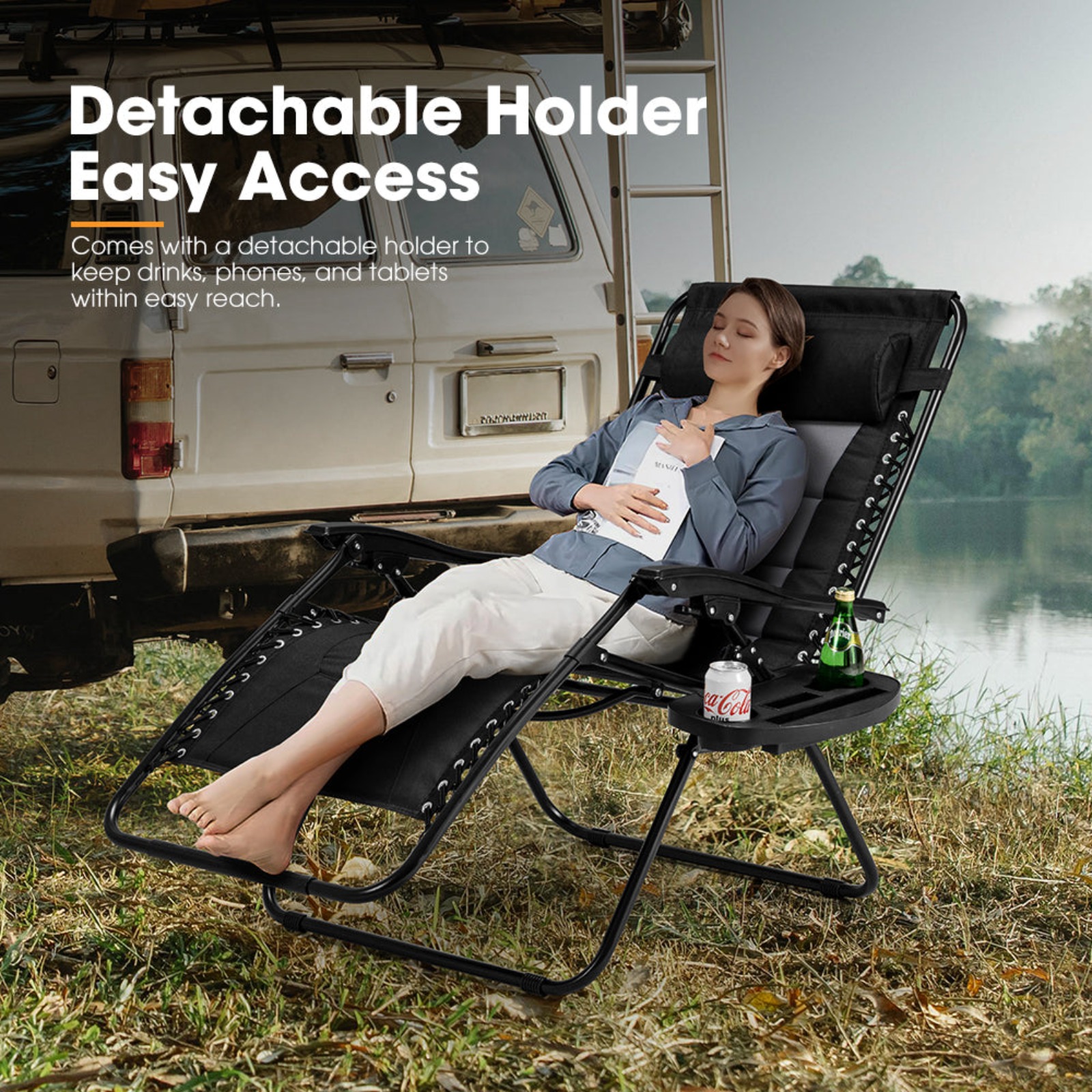 SAN HIMA Folding Camping Lounge Recliner Chair