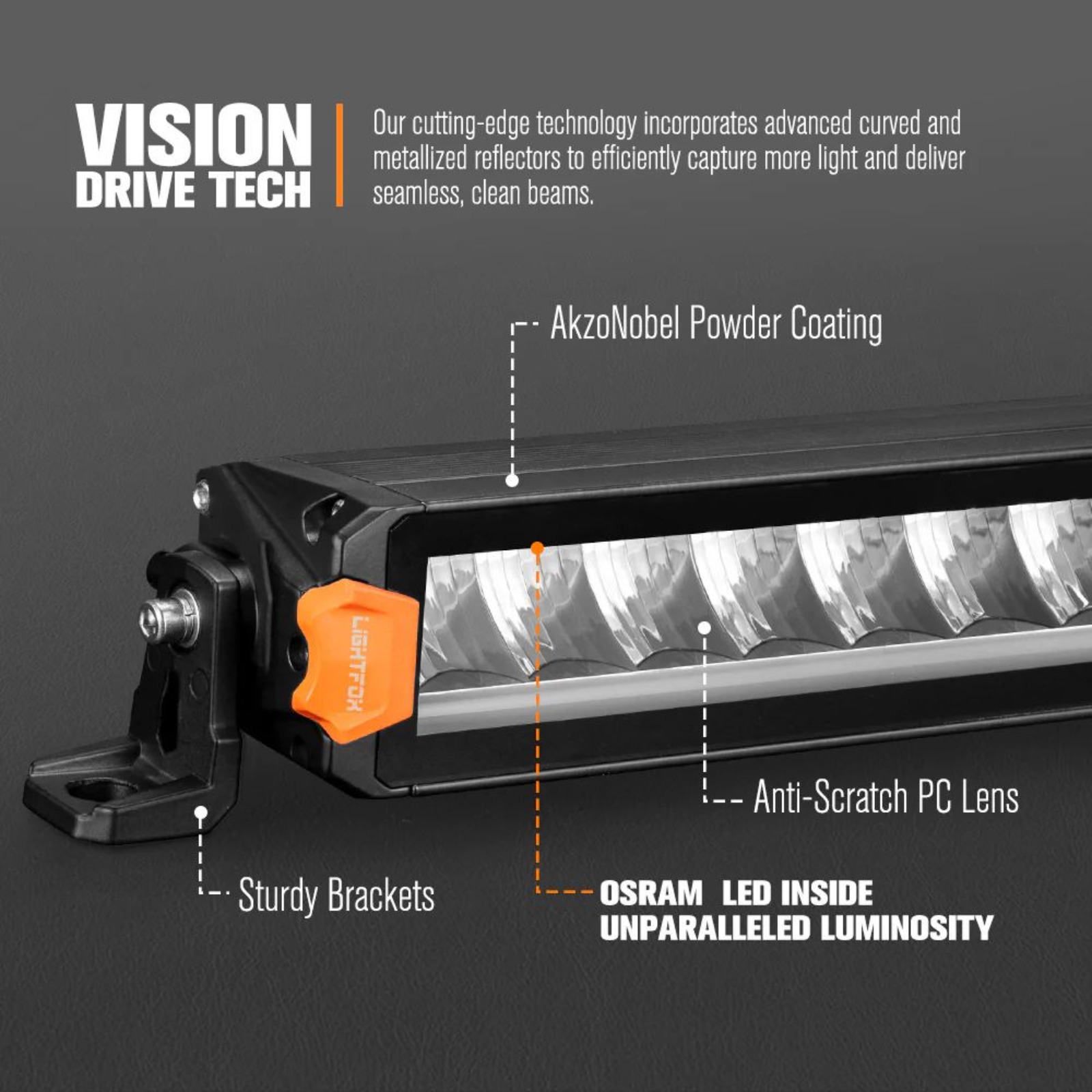 Lightfox Vertex Series 50″ LED Light Bar (Vision Drive Tech + DRL)
