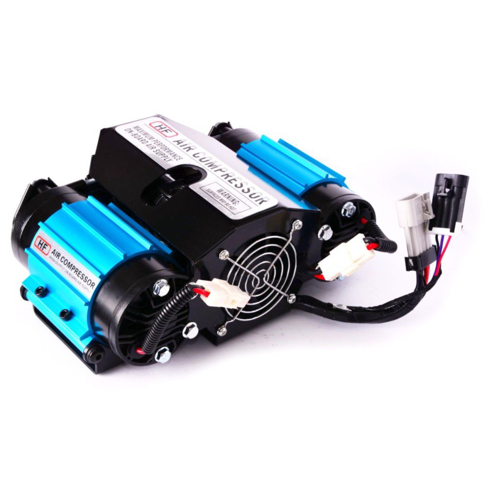 HF Twin-Piston 12V Onboard Air Compressor + Complete Piping Kit