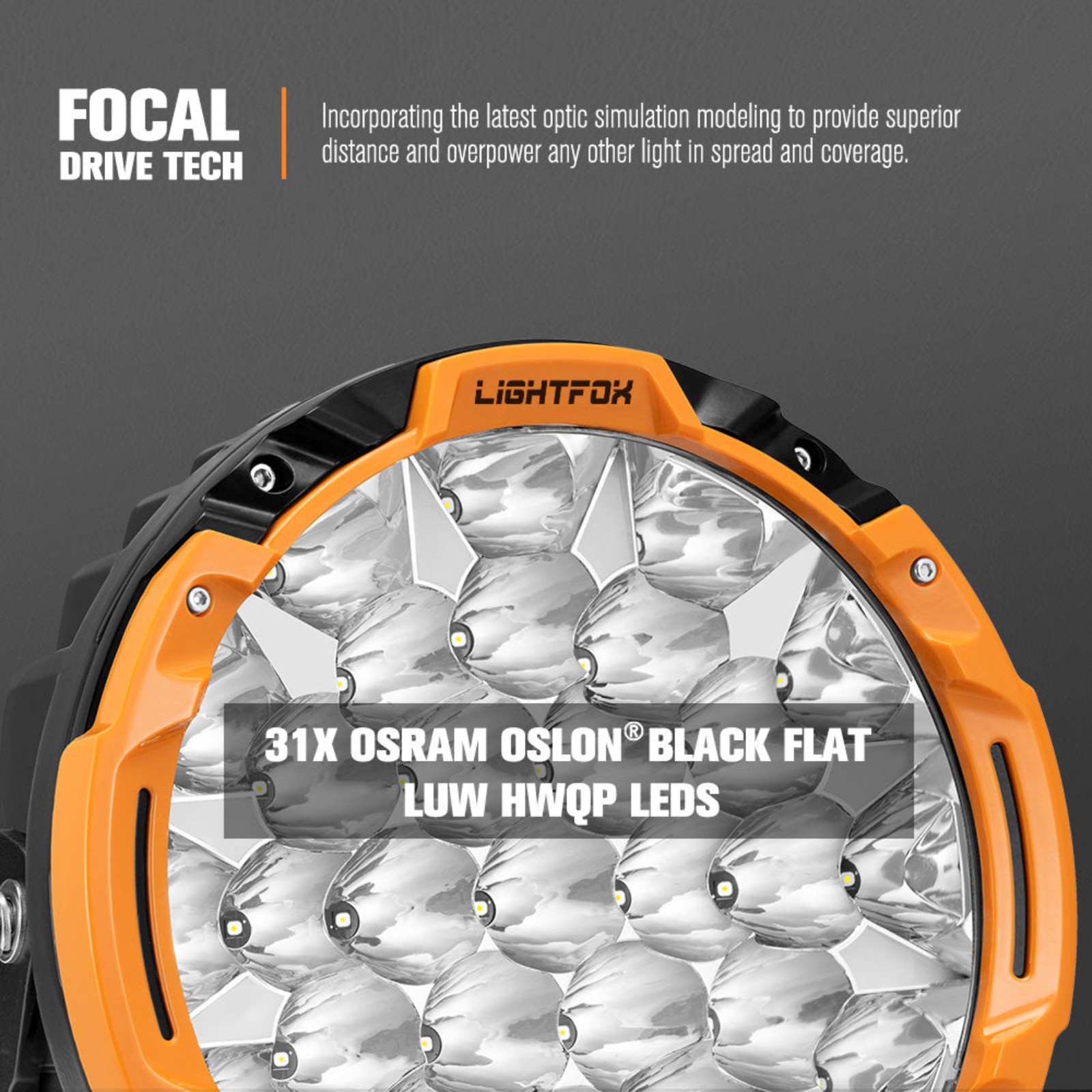 Lightfox 9″ OSRAM LED Driving Lights 1Lux @1,655M IP68 22,912 Lumen Spotlight DRL Offroad 4x4